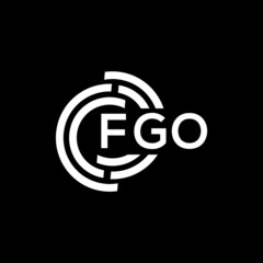 FGO letter logo design on Black background. FGO creative initials letter logo concept. FGO letter design. 