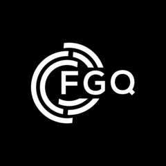 FGQ letter logo design on Black background. FGQ creative initials letter logo concept. FGQ letter design. 