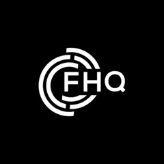 FHQ letter logo design on Black background. FHQ creative initials letter logo concept. FHQ letter design. 