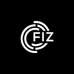 FIZ letter logo design on Black background. FIZ creative initials letter logo concept. FIZ letter design. 