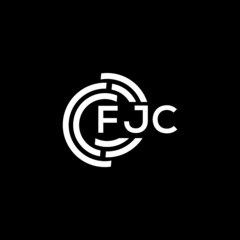 FJC letter logo design on Black background. FJC creative initials letter logo concept. FJC letter design. 