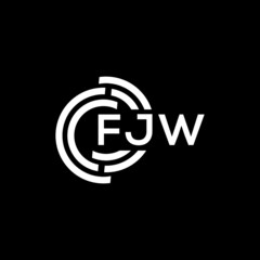 FJW letter logo design on Black background. FJW creative initials letter logo concept. FJW letter design. 