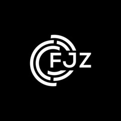 FJZ letter logo design on Black background. FJZ creative initials letter logo concept. FJZ letter design. 