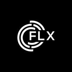 FLX letter logo design on Black background. FLX creative initials letter logo concept. FLX letter design. 