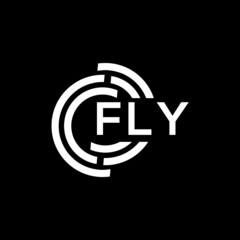 FLY letter logo design on Black background. FLY creative initials letter logo concept. FLY letter design. 