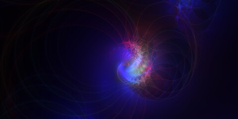 3D Fractal Background blue