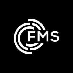 FMS letter logo design on Black background. FMS creative initials letter logo concept. FMS letter design. 