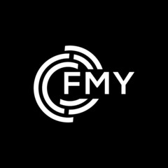 FMY letter logo design on Black background. FMY creative initials letter logo concept. FMY letter design. 