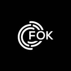 FOK letter logo design on Black background. FOK creative initials letter logo concept. FOK letter design. 
