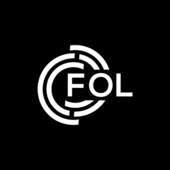 FOL letter logo design on Black background. FOL creative initials letter logo concept. FOL letter design. 
