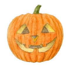 ジャックランタン　水彩色鉛筆ハロウィーンイラスト