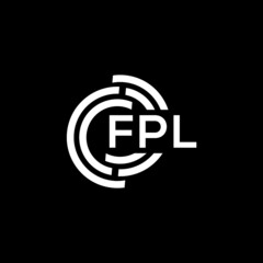 FPL letter logo design on Black background. FPL creative initials letter logo concept. FPL letter design. 
