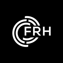 FRH letter logo design on Black background. FRH creative initials letter logo concept. FRH letter design. 

