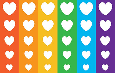 heart love pride month colorful rainbow background design LGBTQ