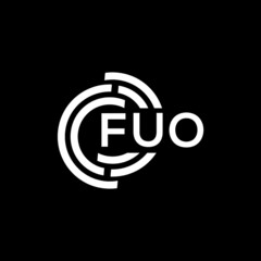 FUO letter logo design on Black background. FUO creative initials letter logo concept. FUO letter design. 
