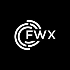 FWX letter logo design on Black background. FWX creative initials letter logo concept. FWX letter design. 