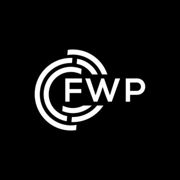 FWP letter logo design on Black background. FWP creative initials letter logo concept. FWP letter design. 