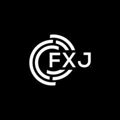 Obraz premium FXJ letter logo design on Black background. FXJ creative initials letter logo concept. FXJ letter design. 
