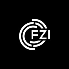 FZI letter logo design on Black background. FZI creative initials letter logo concept. FZI letter design. 
