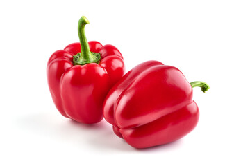 Fresh paprika, Bell Pepper, isolated on white background. High resolution image.