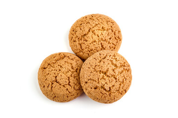 Oatmeal Cookies, isolated on white background.