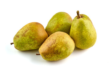 Juicy fresh ripe Williams pears, isolated on a white background.