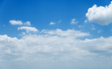 Blue sky background with many clouds