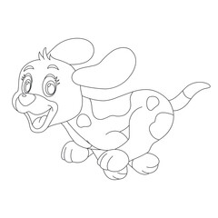 Cute puppy dog outline coloring page for kids animal coloring page cartoon vector illustration
