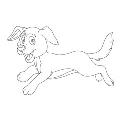 Cute puppy dog outline coloring page for kids animal coloring page cartoon vector illustration
