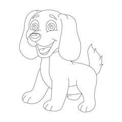 Cute puppy dog outline coloring page for kids animal coloring page cartoon vector illustration
