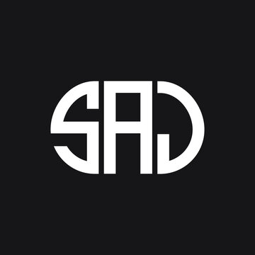 SAJ letter logo design on Black background. SAJ creative initials letter logo concept. SAJ letter design. 
