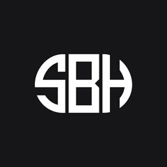 SBH letter logo design on Black background. SBH creative initials letter logo concept. SBH letter design. 
