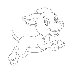 Cute puppy dog outline coloring page for kids animal coloring page cartoon vector illustration

