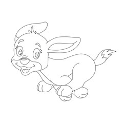 Cute puppy dog outline coloring page for kids animal coloring page cartoon vector illustration
