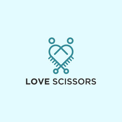 scissors love logo or comb logo
