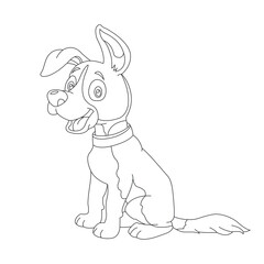 Cute puppy dog outline coloring page for kids animal coloring page cartoon vector illustration
