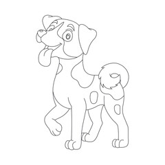 Cute puppy dog outline coloring page for kids animal coloring page cartoon vector illustration
