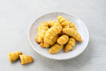 Nastar, Nastar Cookies with pineapple jam inside. Familiar during the month of Ramadan and Eid Fitri. Selective focus image
