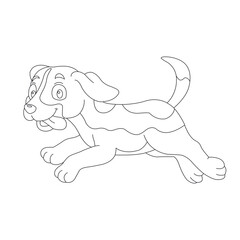 Cute puppy dog outline coloring page for kids animal coloring page cartoon vector illustration
