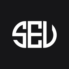 SEU letter logo design on black background. SEU  creative initials letter logo concept. SEU letter design.