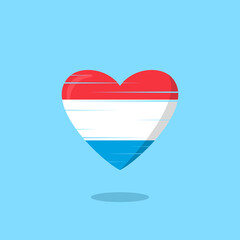 Luxembourg flag shaped love illustration