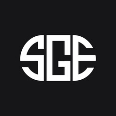 Obraz premium SGE letter logo design on black background. SGE creative initials letter logo concept. SGE letter design.
