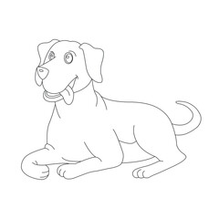Cute puppy dog outline coloring page for kids animal coloring page cartoon vector illustration
