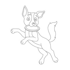 Cute puppy dog outline coloring page for kids animal coloring page cartoon vector illustration
