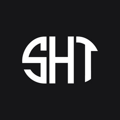 SHT letter logo design on Black background. SHT creative initials letter logo concept. SHT letter design. 
