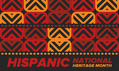 National Hispanic Heritage Month in September and October. Hispanic and Latino Americans culture. Celebrate annual in United States. Poster, card, banner and background. Vector illustration