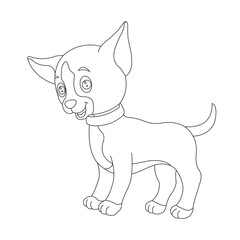 Cute puppy dog outline coloring page for kids animal coloring page cartoon vector illustration
