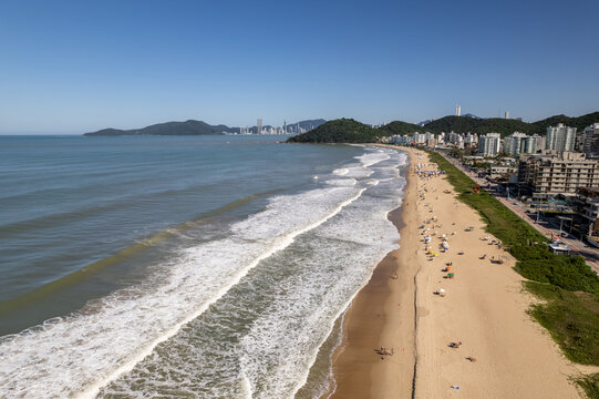 Aerial view of Itaja&iacute;, Santa Catarina, Brazil and "Praia Brava Beach"