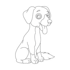 Cute puppy dog outline coloring page for kids animal coloring page cartoon vector illustration
