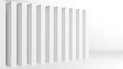 Background of an Abstract White Minimalist Architectural Interior in Perspective. 3D rendered illustration.